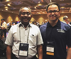 chandra with a graduate student at a conference