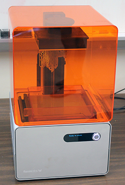 The Form 1+ SLA Printer by Formlabs used by Christina Merritt, Brinda Shah and David Wagura to prototype the head of the human femur.